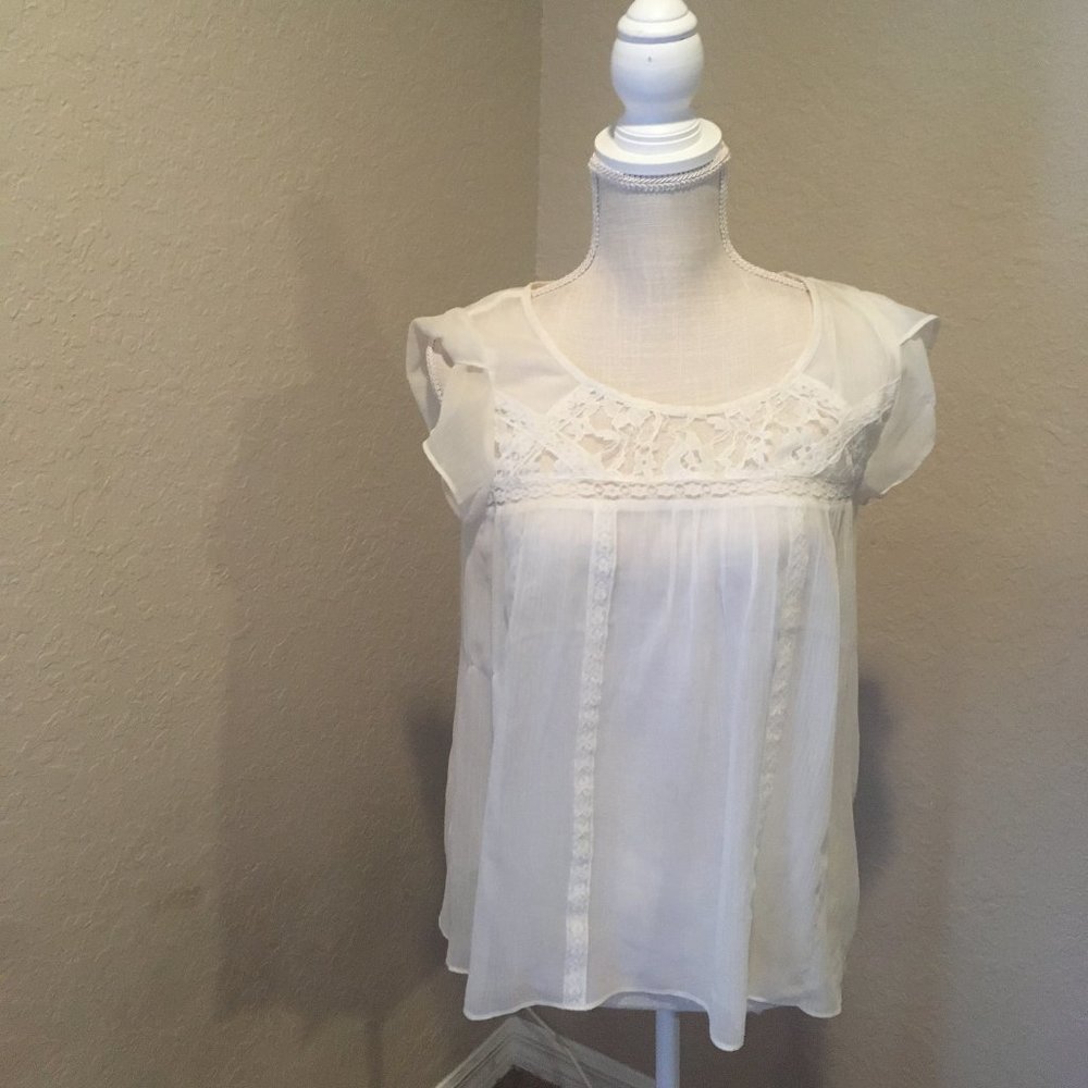 New Without Tags-Lace, Cream-colored Top